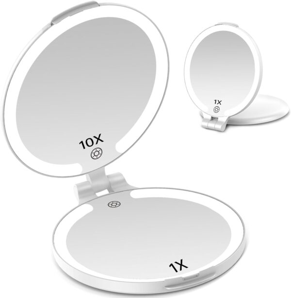 Large Rechargeable Travel Magnifying Mirror with Lights
