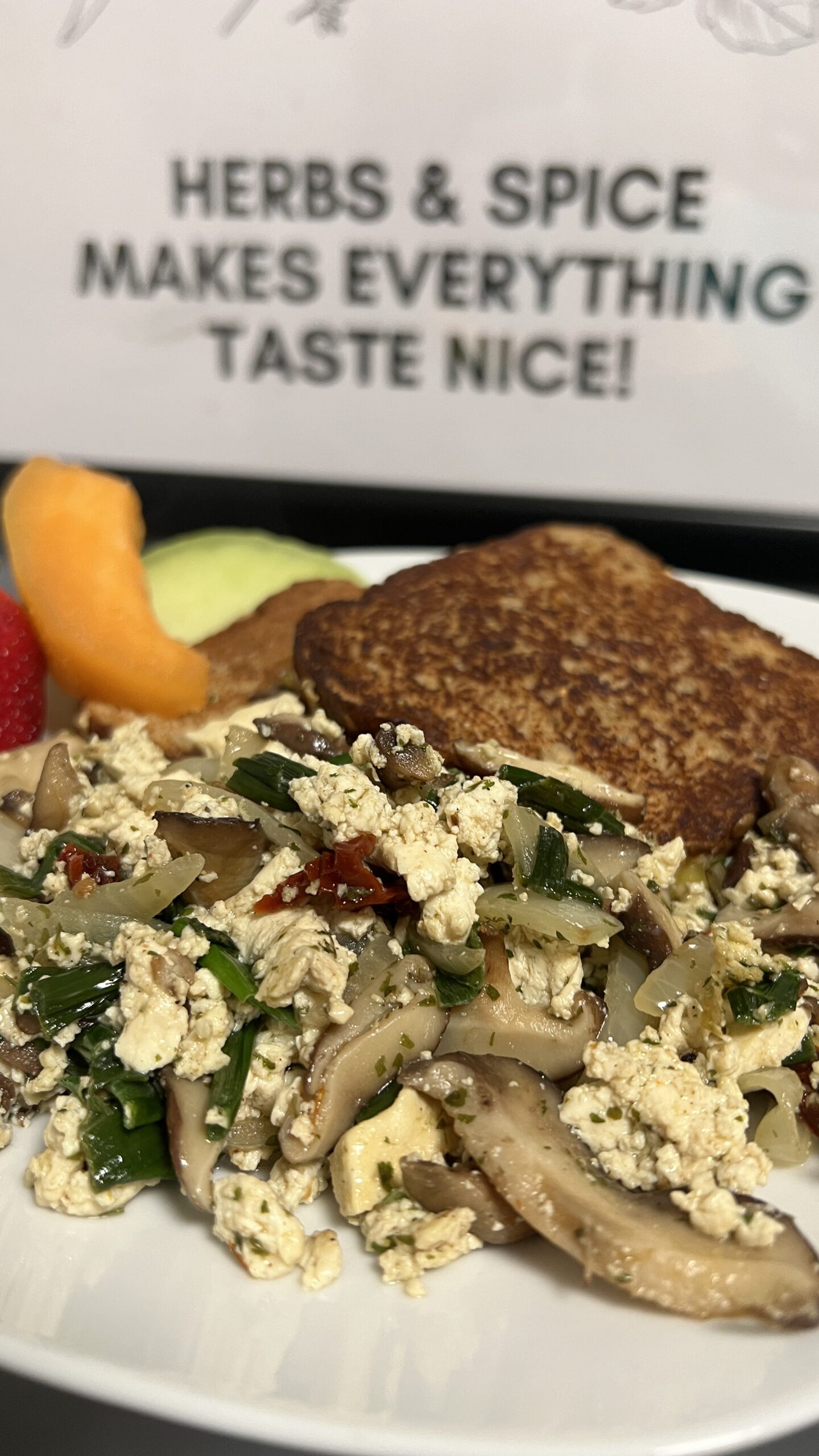 Delicious and Nutritious Plant-Based Tofu Breakfast Scrambler With Shiitake Mushrooms Recipe.